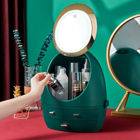 Cosmetics Storage Box with Light Dark Green